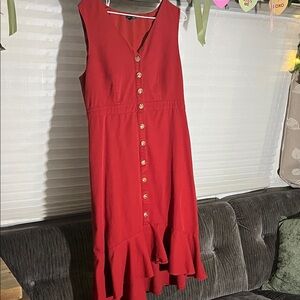 Ann Taylor Factory Red High-Low Dress